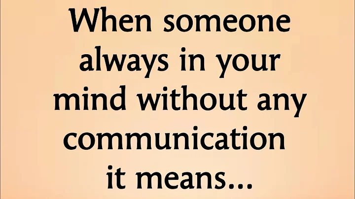When someone always in your mind without any communication it means...!! @Psychology Says - DayDayNews