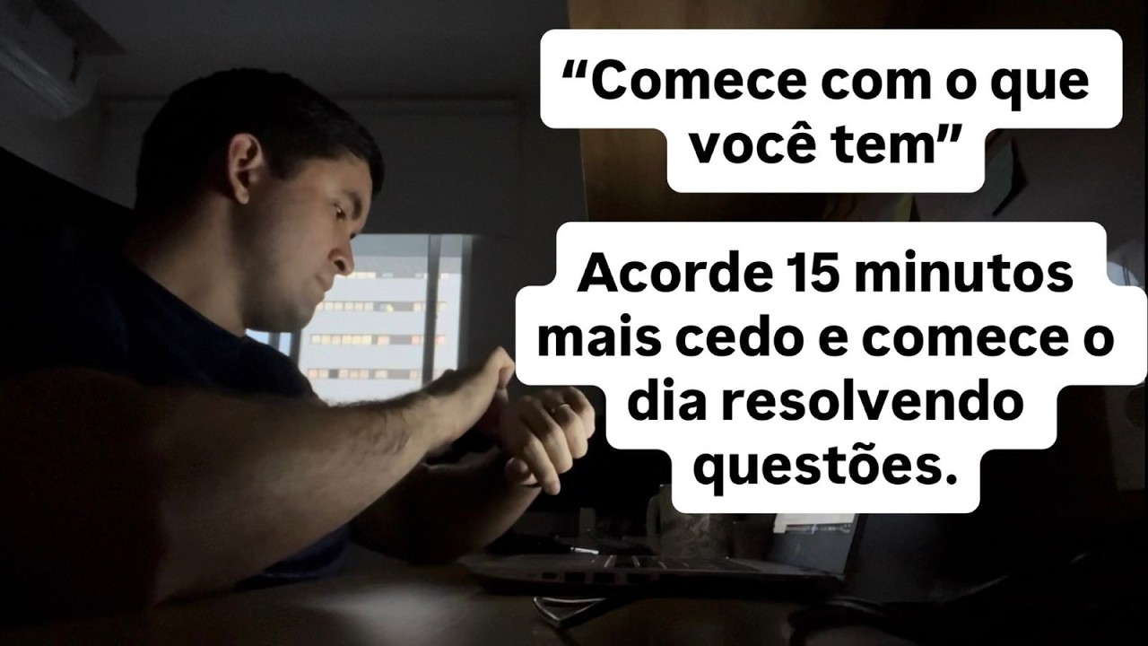 Estude comigo, quantas questões você resolve acordando 15min mais cedo? Comece devagar Study with me