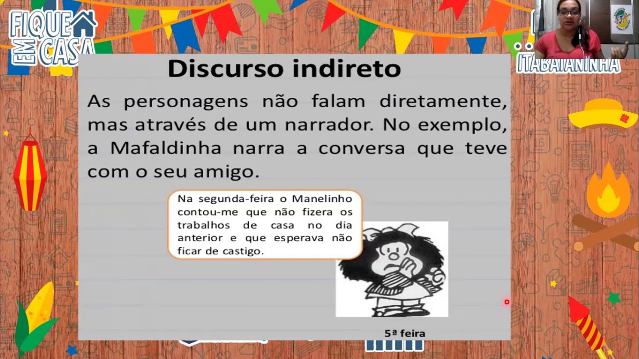 Discurso Direto E Indireto Exercicios Com Tirinhas
