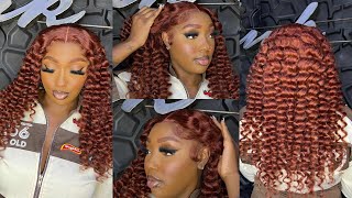 Copper Brown Wig 🍁 | Wand Curls on Curly Wig | Amanda Hairs