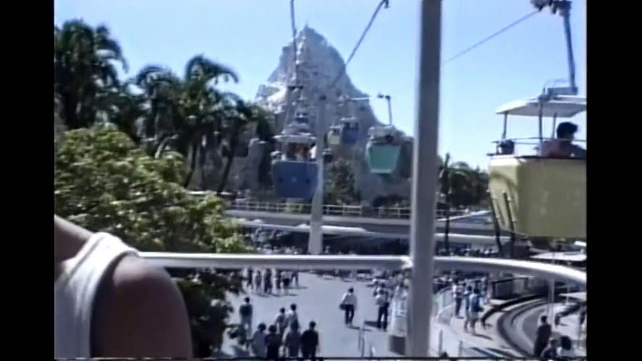 Disneyland Skyway  ,1989 both directions  Great views ,Skyway Gondola