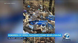 Hundreds of FedEx packages were found tossed into an Alabama ravine l ABC7
