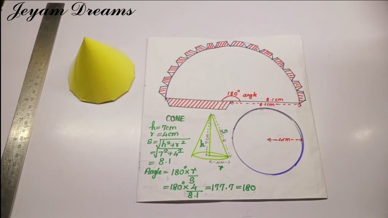How to Make a 3D cone Shape with measurements| Easy Paper Model ...