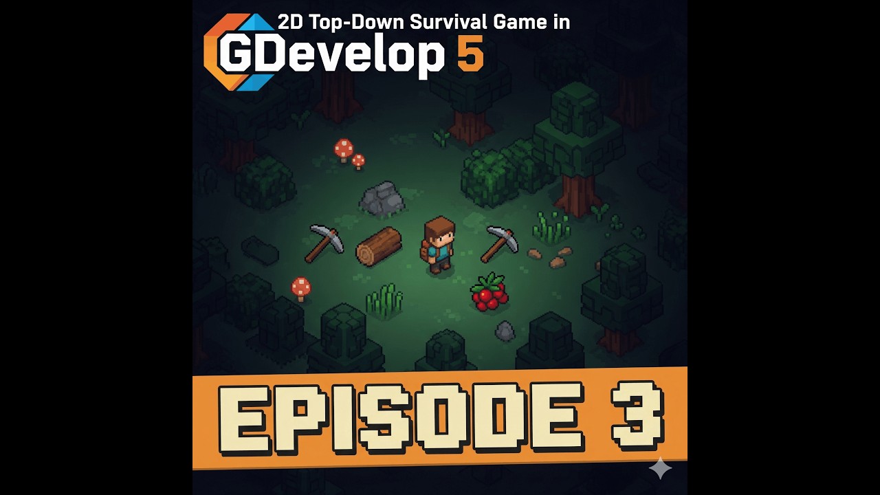 How to Make a 2D Top-Down Survival Game in GDevelop 5 - Episode 3 # ...