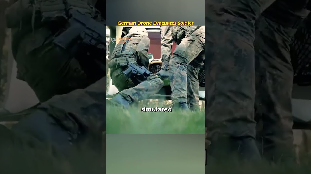 Немецкий санитарный беспилотник эвакуировал раненого солдата.