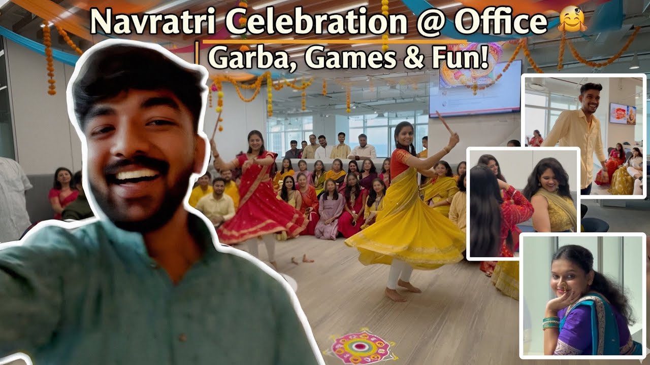 Epic Navratri Celebration at OFFICE 🎉 | Garba, Dandiya & Crazy Fun Games with Colleagues 🤣
