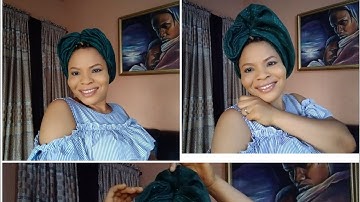 Simple and unique gele head wrap tutorial (diy) #viral #geletutorial #trending #viralvideo #diy