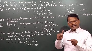 Class 3 Learning Mathematics Money Ex 48 By Manoj Prasad Karn