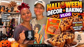 Fall Vibes Are HERE 🎃☕ Halloween Decor + Reese’s Coffee Cake Muffins