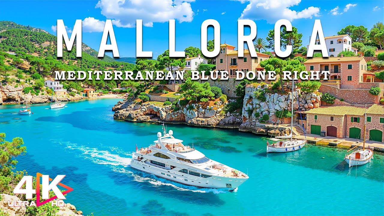 [4K] Mallorca 2025 🇪🇸 Sunlit Cliffs & Turquoise Mediterranean Coast With Deep House Chill