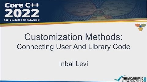 Customization Methods: Connecting User And Library Code