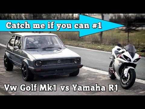 VW Golf Mk1 1056HP vs Yamaha R1 182HP street race Full Version CMIYC#1