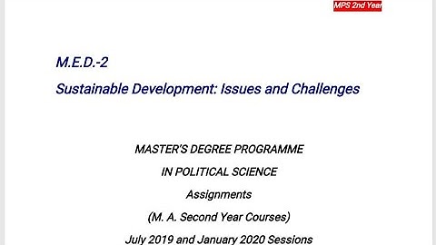 MED 02 Solved Assignment 2020 | MED 02 Solved Assignment in English 2020 | MED 02 MPS 2nd Year