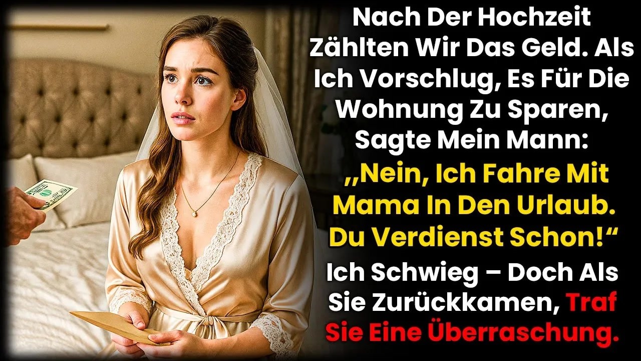 Ich stand neben meinem frischgebackenen Ehemann im Schlafzimmer,die Hochzeitsgäste hatten uns fünftausend Euro geschenkt,und ich schlug vor,das Geld für eine Anzahlung zu sparen.„Nein“,sagte...