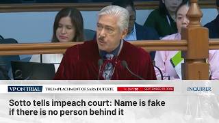 Sotto Tells Impeach Court Name Is Fake If There Is No Person Behind It