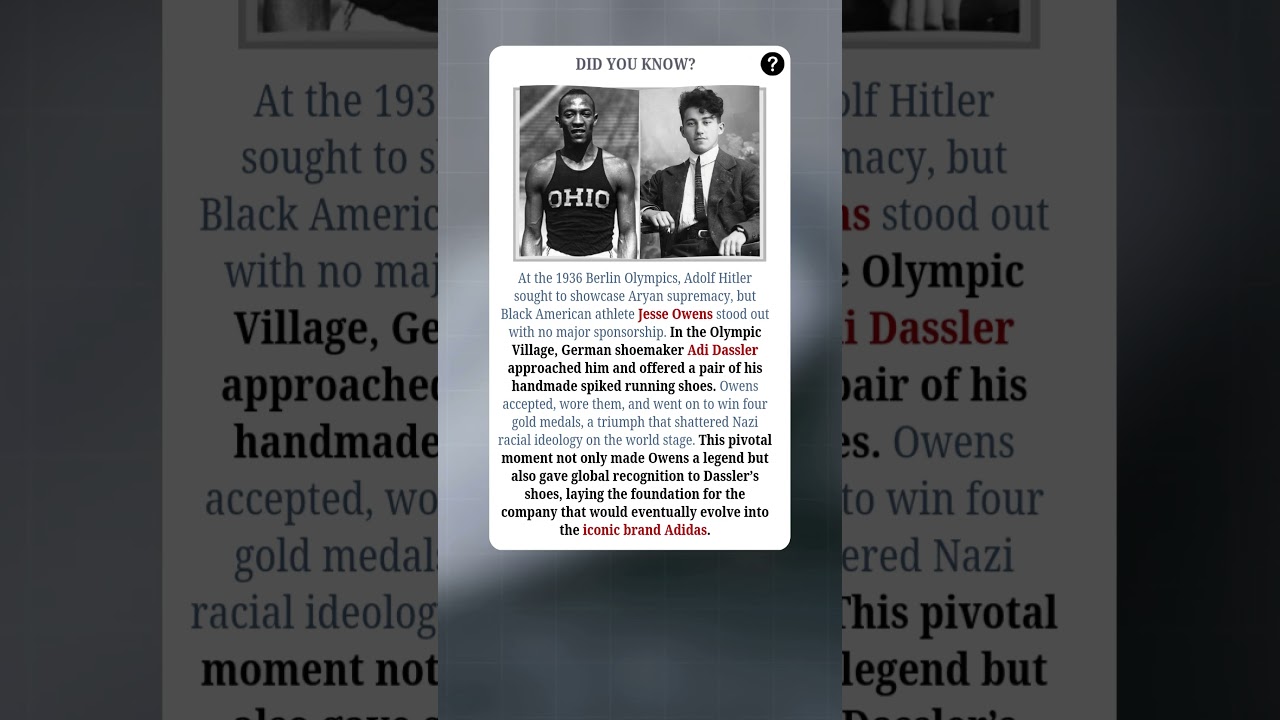 Jesse Owens, Adi Dassler, and the Birth of Adidas