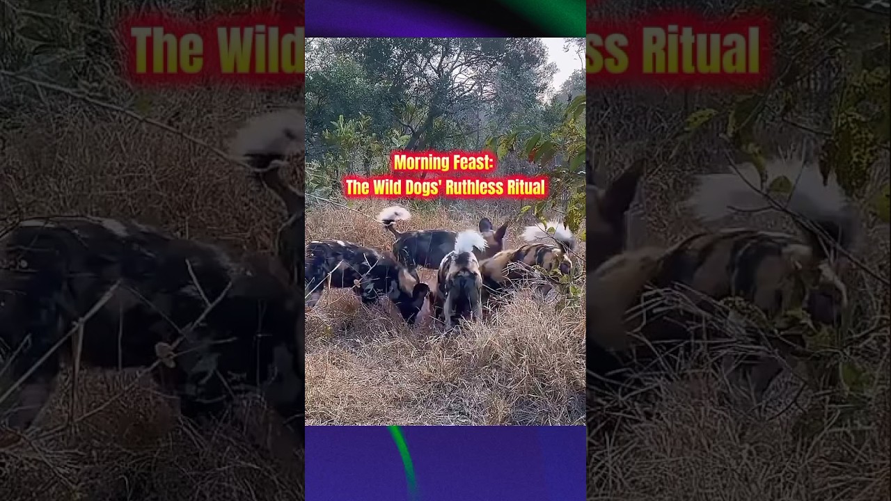 Morning Feast: The Wild Dogs' Ruthless Ritual‼️ 