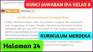 Kunci Jawaban IPA Kelas 8 Halaman 24 Kurikulum Merdeka Ayo Cari Aktivitas 1.7