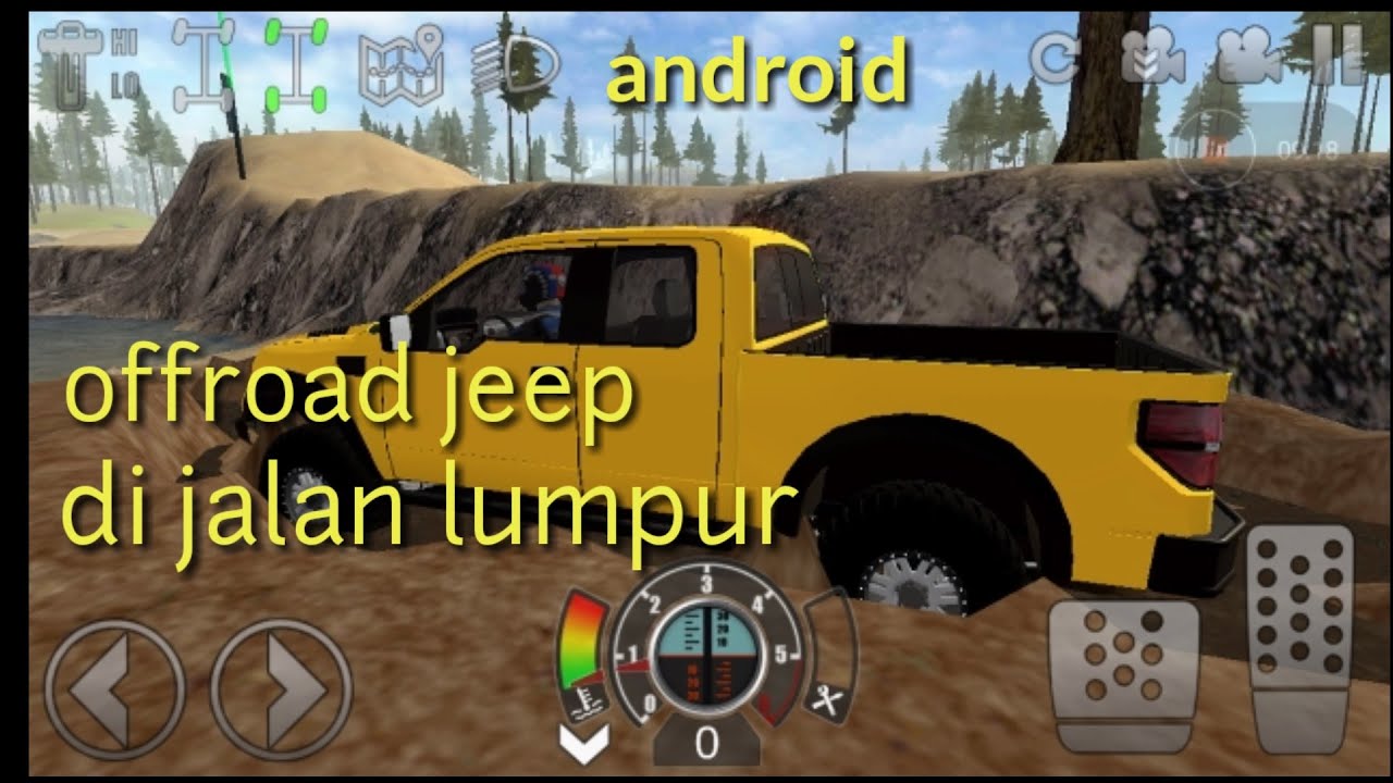 Offroad mobil  jeep  simulator mobil  jeep  di  jalan lumpur  
