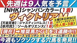 ヴィクトリアマイル 2023【予想】先週の「９人気シャンパンカラー」に続け！スターズオンアース VS ソダシに割って入る！今週もゾクゾクする穴馬を発見！