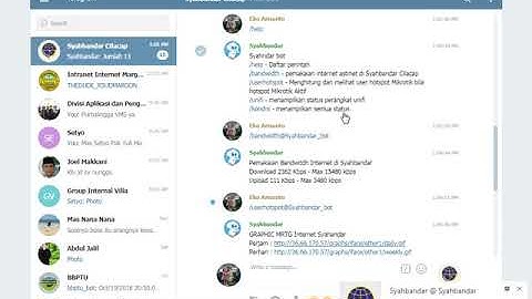 Telegram Bot dengan Mikrotik untuk memantau kondisi umum Intranet Kantor
