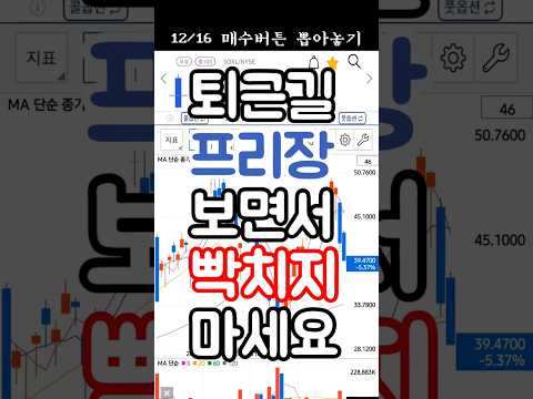 12/16 퇴근 잘하고 계신가요? 벌써 매수하는 사람 없죠?