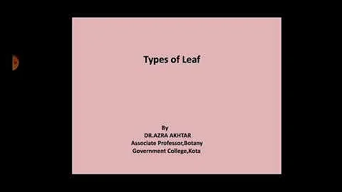 Types of Leaf Part2 By Dr.Azra Akhtar