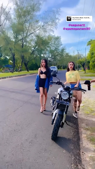 Oliolie & Yume Bali Shooting dijalan pakai BH aja