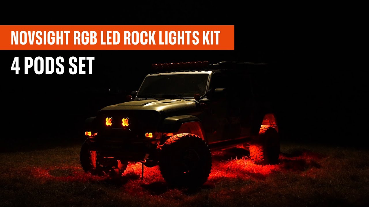 Novsight RGB LED Rock Lights Kit One to Eight for Outdoor Road for