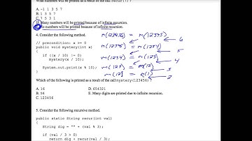 Java Recursion Multiple Choice Worksheet 2