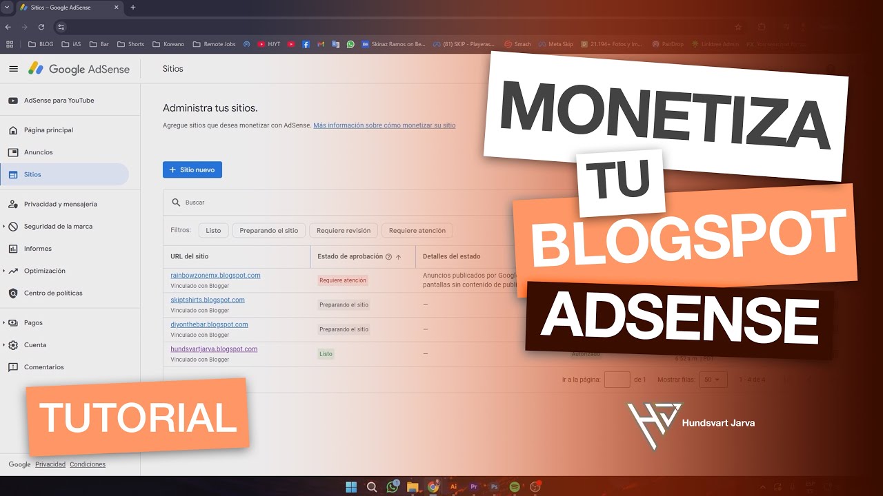 COMO MONETIZAR BLOGGER DE BLOGSPOT CON ADSENSE DE GOOGLE 