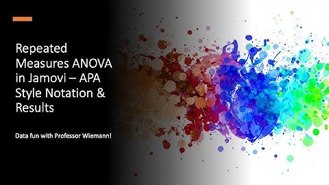Repeated Measures ANOVA in Jamovi – APA Style Notation & Results