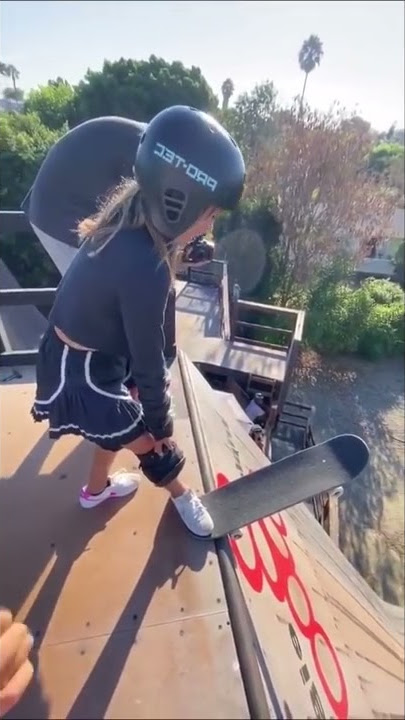 When Tony Hawk helped Sky Brown to face her fear and go down the mega ramp ❤️👏 | #shorts