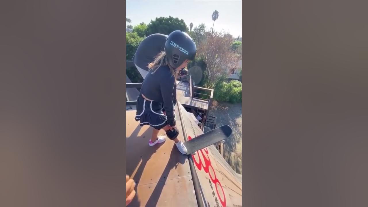 When Tony Hawk helped Sky Brown to face her fear and go down the mega ramp ❤️👏 | #shorts