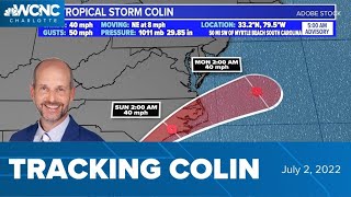 Tracking Tropical Storm Colin, severe weather risk Sunday
