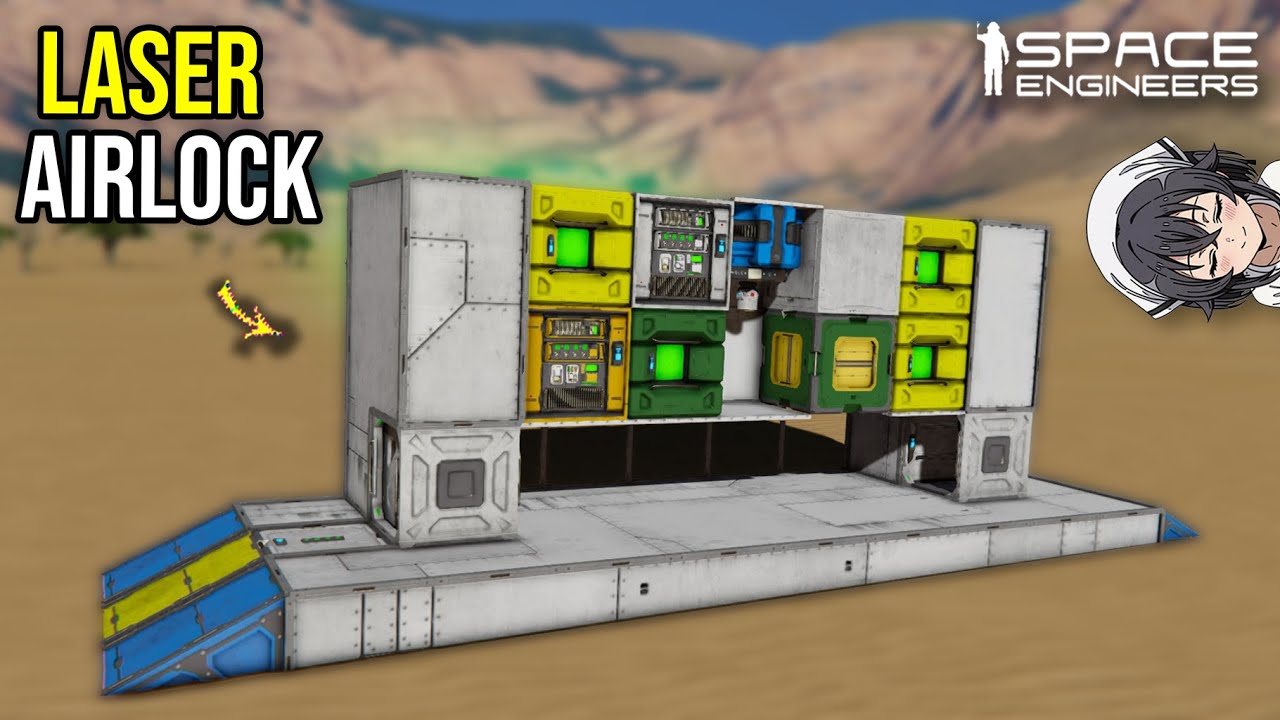 This Airlock Laser Scans Someone When They Enter, Space Engineers