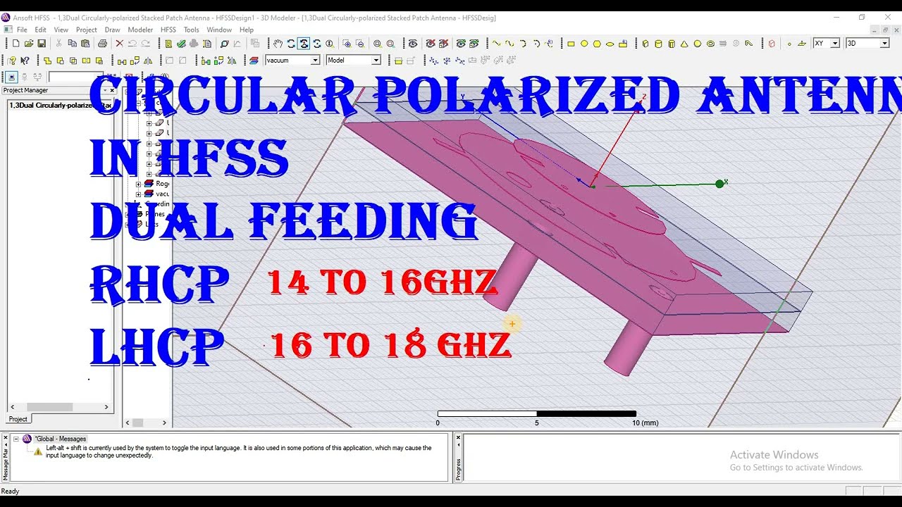 Ku Band antenna in hfss Dual Circularly polarized RHCP LHCP - YouTube