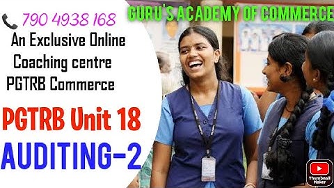 PGTRB Commerce| Unit 18 Auditing QP Discussion -2