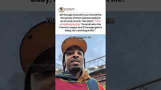 ​21 Savage & Latto’s newborn baby in an Arsenal jersey goes viral  #21savage