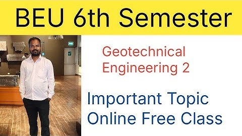 Geotechnical engineering 2 l BEU semester 6 l important topics l MCQ with answer l civil engineer
