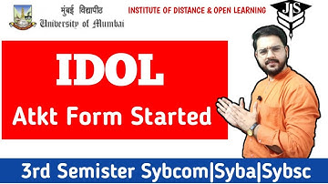 Idol Atkt form|How to fill Atkt form|Sybcom|Syba|Sybsc|3rd Semister|Mumbai University August 2022|