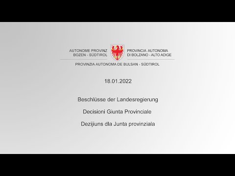 Decisioni Giunta Provinciale - 18.01.2022