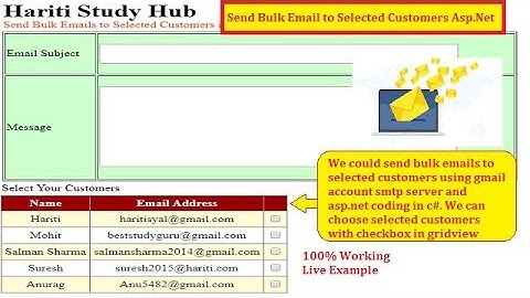 Send Bulk Email to Selected Customers in Asp.Net C# | Hindi | Free Online Learning Classes | Gmail