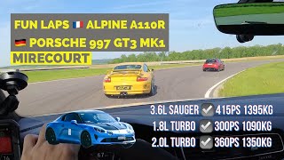 Mirecourt Golf GTI Verfolgung A110R und Porsche GT3
