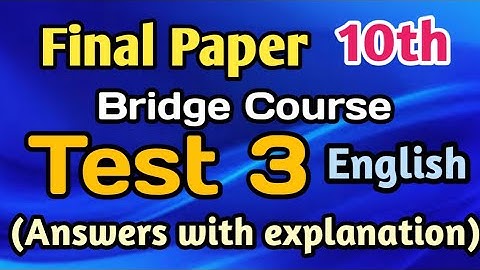 Test-3|Bridge Course|10th std.English|Answers with explanation|सेतू अभ्यासक्रम टेस्ट 3 इंग्रजी|Setu