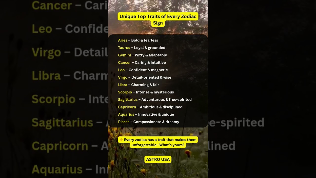 Unique Top Traits of Every Zodiac Sign | Astrology Personality Guide  