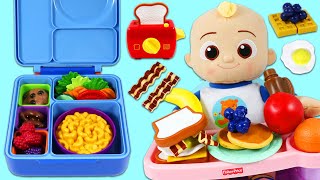 Cocomelon JJ Gets Ready For School Packing Bento Lunch Box & Morning Routine Bath & Breakfast Meal!