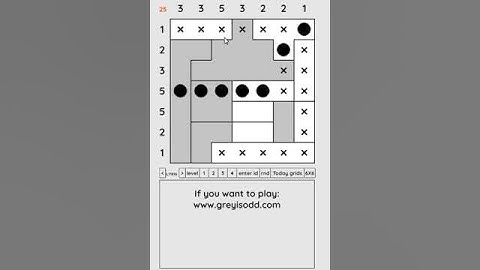 Grey is Odd - Today grids. Solution level 3 6X6 dated 04-18-2024 #logicpuzzles #logicgames  #games