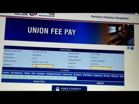 how to pay kv fees through online mode