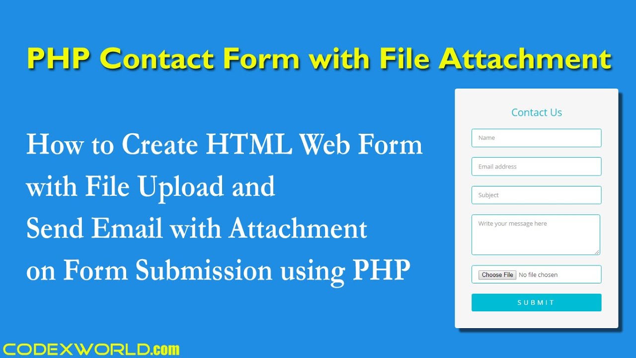 Send Email With Attachment On Form Submission Using PHP YouTube